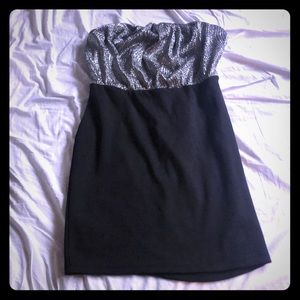 Black/silver  mini dress , size small